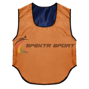 Купить Манишка футбольная двусторонняя Spektr Sport оранжево-синяя, р. 36-40 в Обь 