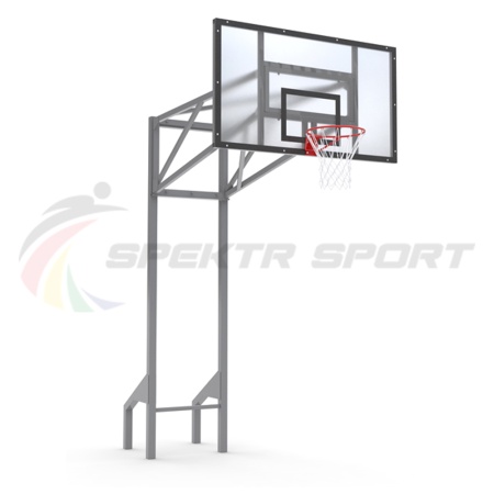 Купить Стойка баскетбольная уличная усиленная со щитом из оргстекла, кольцом и сеткой SP D 413 в Обь 
