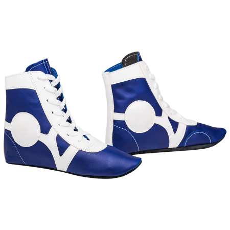 Купить Обувь для самбо SM-0102, кожа, синий Rusco в Обь 