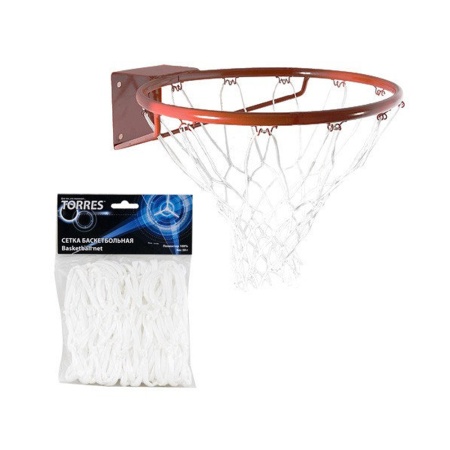Купить Сетка баскетбольная Torres, нить 4 мм, белая в Обь 
